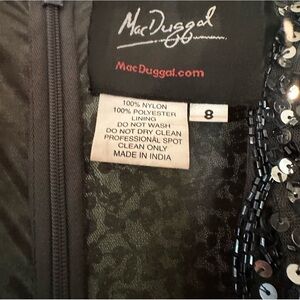 Mac Duggal beautiful  dark silver sequins gown
